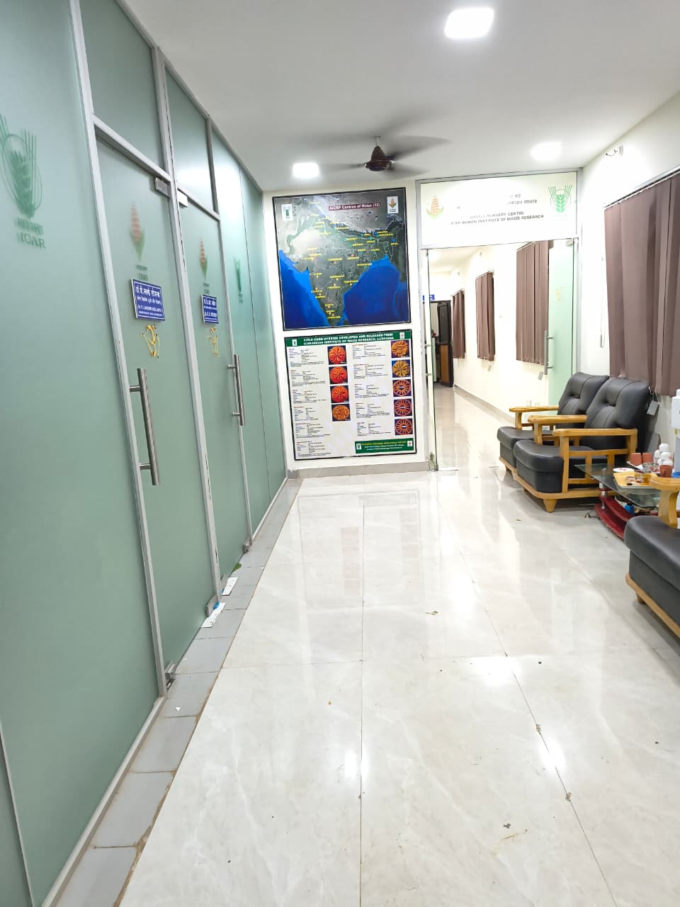 Corridor showing the AICRP maize centres map at WNC Hyderabad